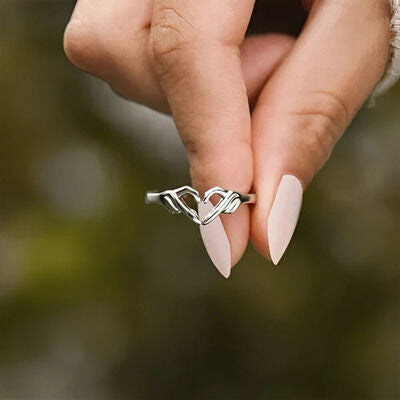 Hand Heart Shape Open Ring