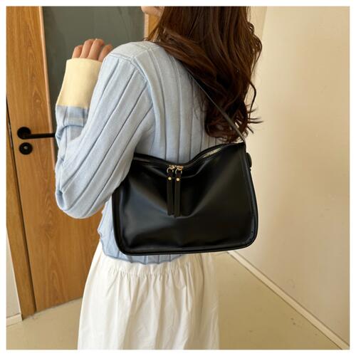 Faux Leather Shoulder Bag