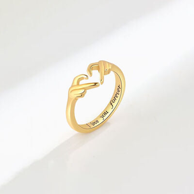 Hand Heart Shape Open Ring