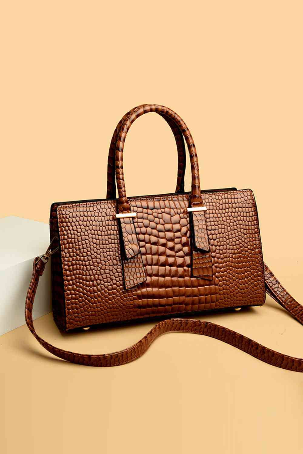 Textured Faux Leather Handbag