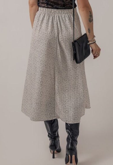 Speckled High Waist Midi Skirt