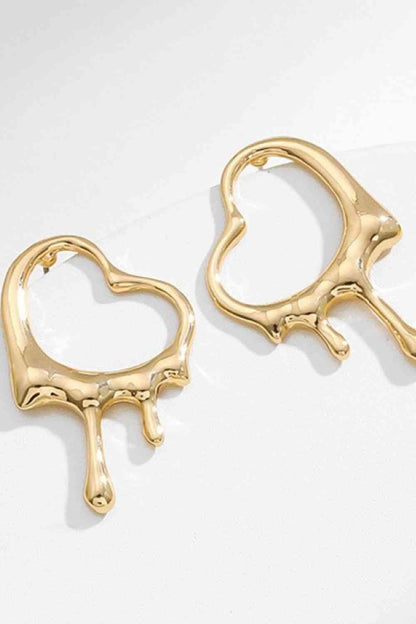 Melting Heart Zinc Alloy Earrings