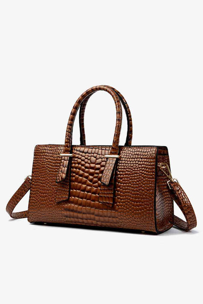 Textured Faux Leather Handbag