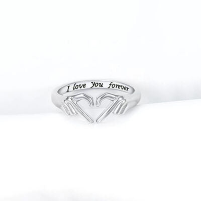 Hand Heart Shape Open Ring