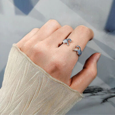 Hand Heart Shape Open Ring